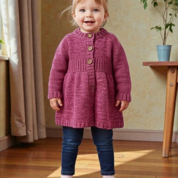 Old Navy Purple-Pink Marled Knit Cardigan 12-18 Months - Picture 14 of 14